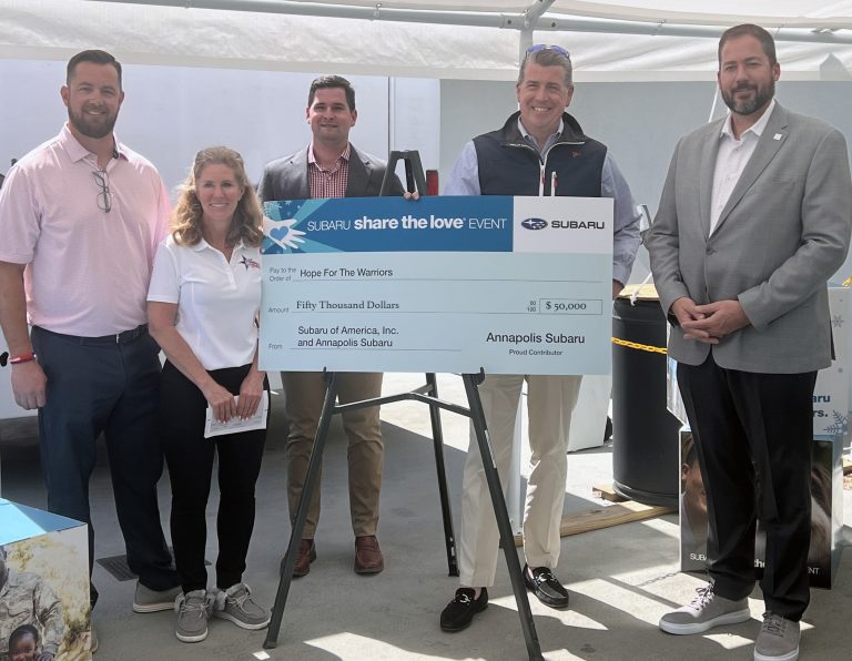 Maryland-based Annapolis Subaru donated $50,000 to Hope For The Warriors to support veterans and their family members