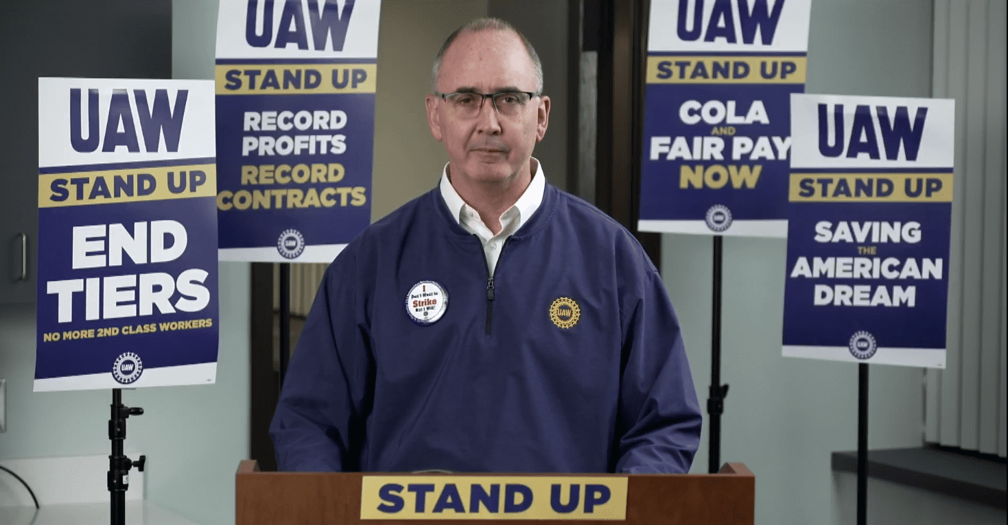 At 10:00 p.m., over 40,000 viewers watched UAW president Shawn Fain on Facebook live as he laid out the preliminary strike strategy.