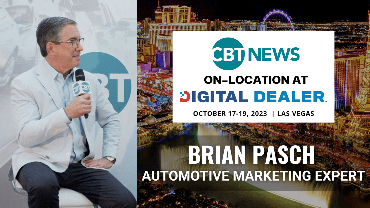 Brian Pasch, CEO and founder of PCG Companies and automotive marketing trainer, joins Jim Fitzpatrick at the 2023 Digital Dealer conference.