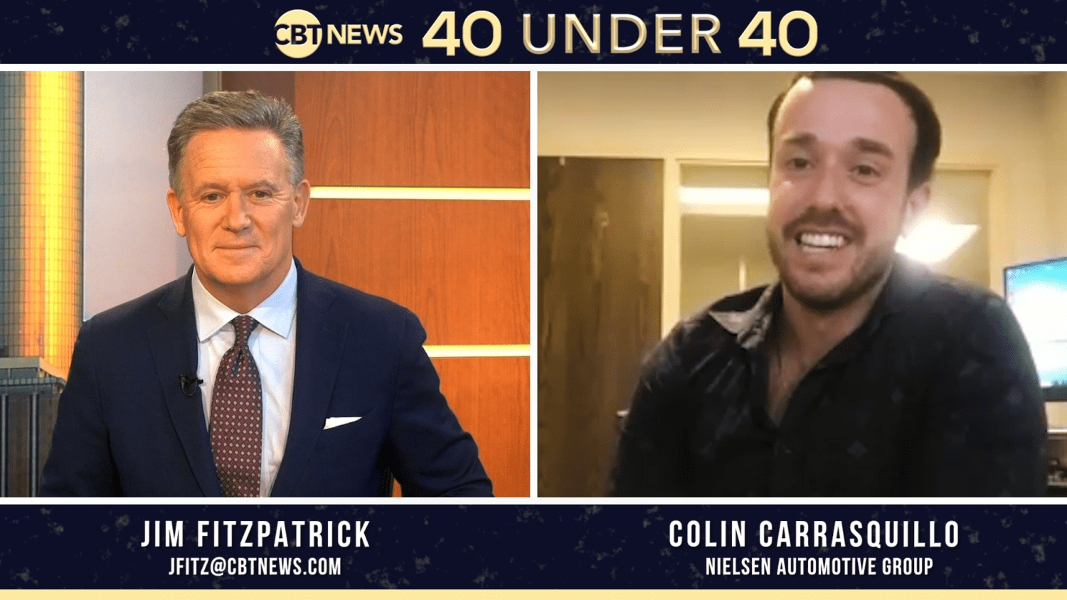Colin Carrasquillo, digital marketing director at Nielsen Automotive Group, joins CBT News to discuss his newly acquired 40 Under 40 award.