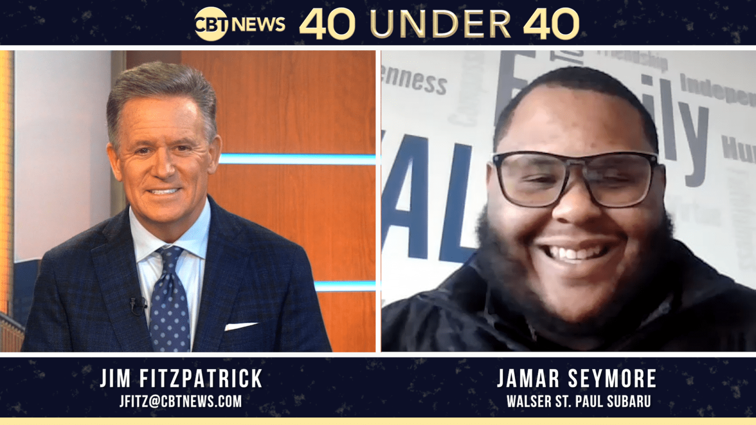 Jamar Seymore, 40 Under 40 recipient and loyalty manager at Walser Subaru St. Paul, joins CBT News to discuss his professional journey.