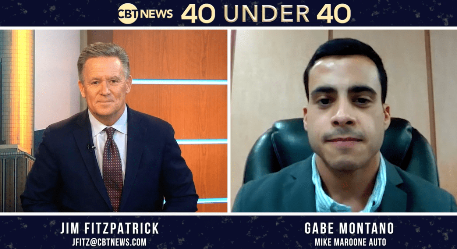 Gabe Montano, Director of Marketing and I.T. at Mike Maroone Auto, joins CBT News to discuss his new 40 Under 40 award.