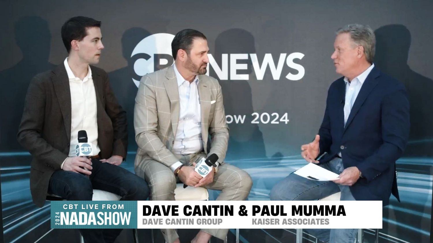 Jim Fitzpatrick interviews Dave Cantin, CEO of Dave Cantin Group, and Paul Mumma, partner at Kaiser & Associates at the 2024 NADA show