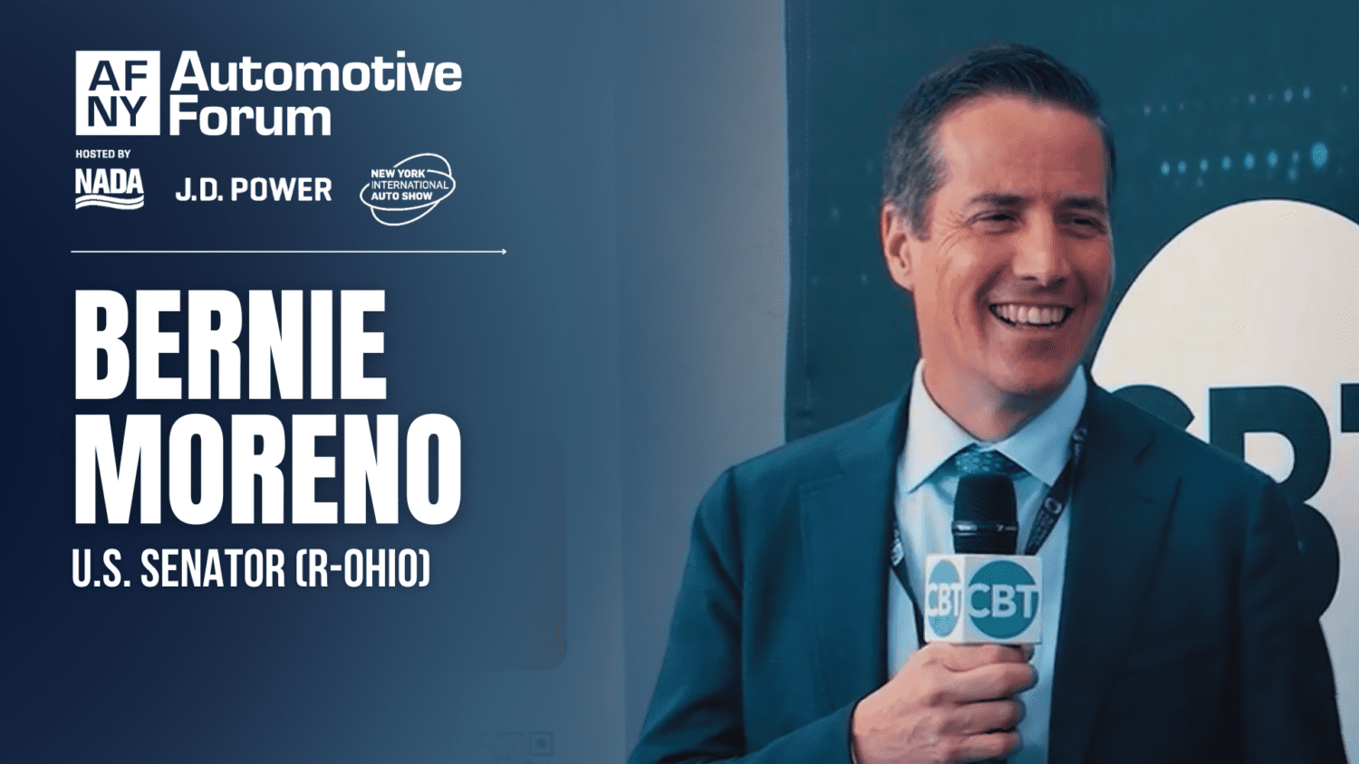 Senator Bernie Moreno speaks with CBT News' Jim Fitzpatrick at the 2025 New York Auto Forum.