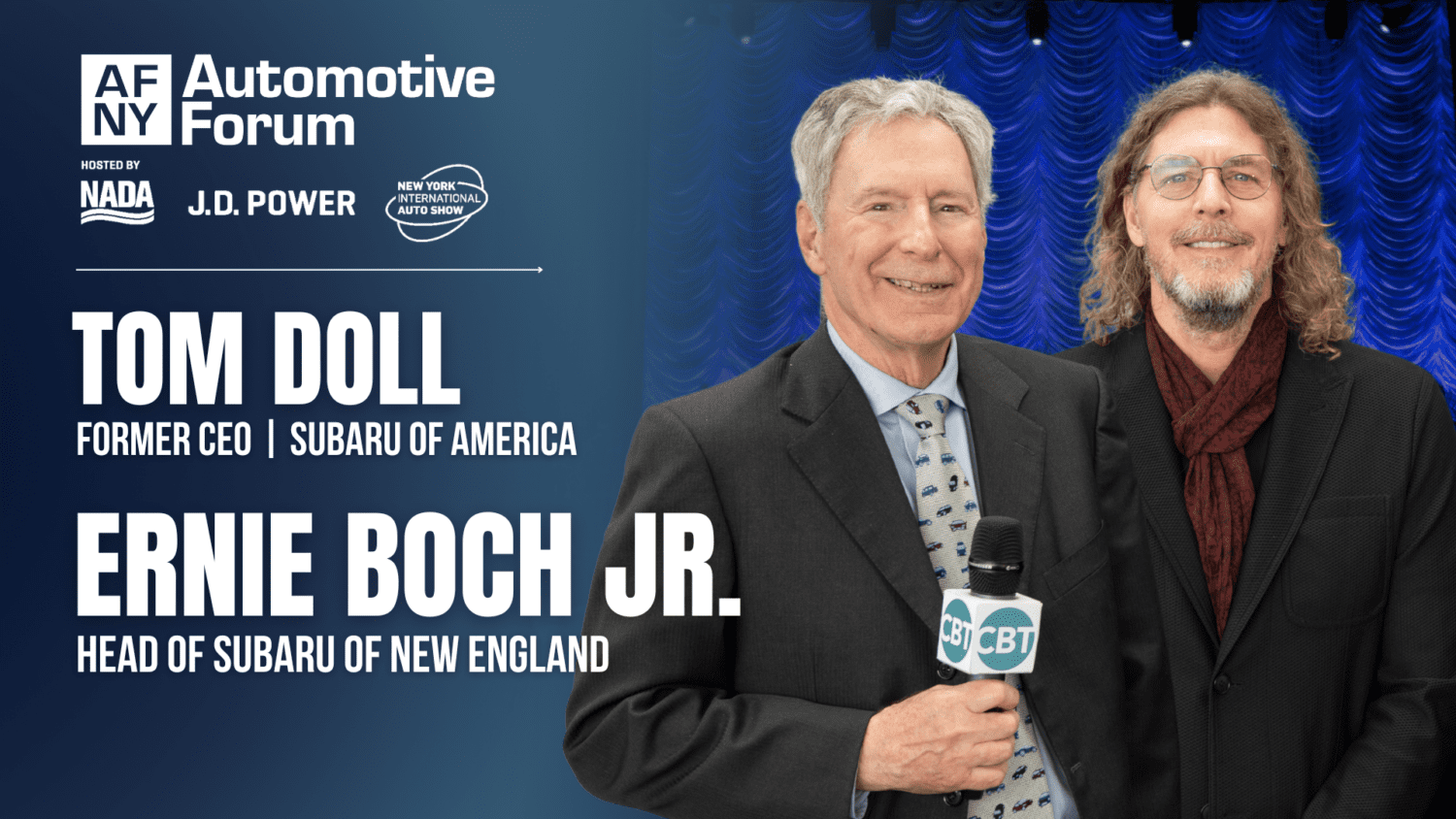 CBT News was on the ground at this year's NY Automotive Forum, joined by Tom Dahl and Ernie Boch Jr., head of Subaru of New England.