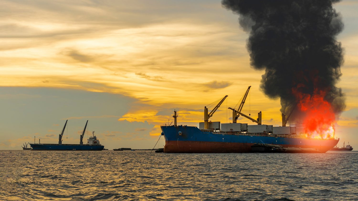 cargo ship fire