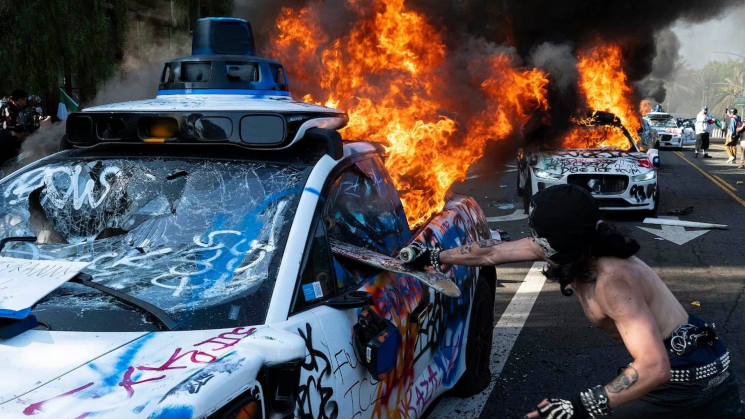 On Sunday, Waymo autonomous vehicles were torched in downtown Los Angeles amid escalating protests over federal immigration raids.