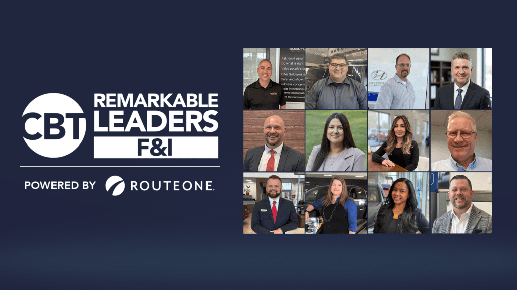 CBT News announces inaugural Remarkable Leaders in F&I honorees